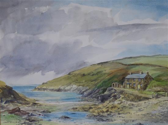 Frank McNichol, two watercolours, Cornish scenes 31 x 43cm.